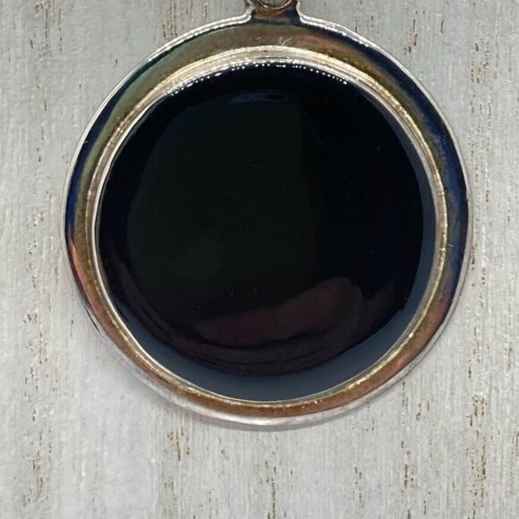 Vintage Set Round Pendant 16" Necklace Pierced Earrings Chain Marked Italy 925 - Picture 4 of 14